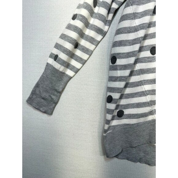 Lane Bryant Womens Striped Polka Dot Sweater 14/16 Gray & White Soft - Picture 6 of 13